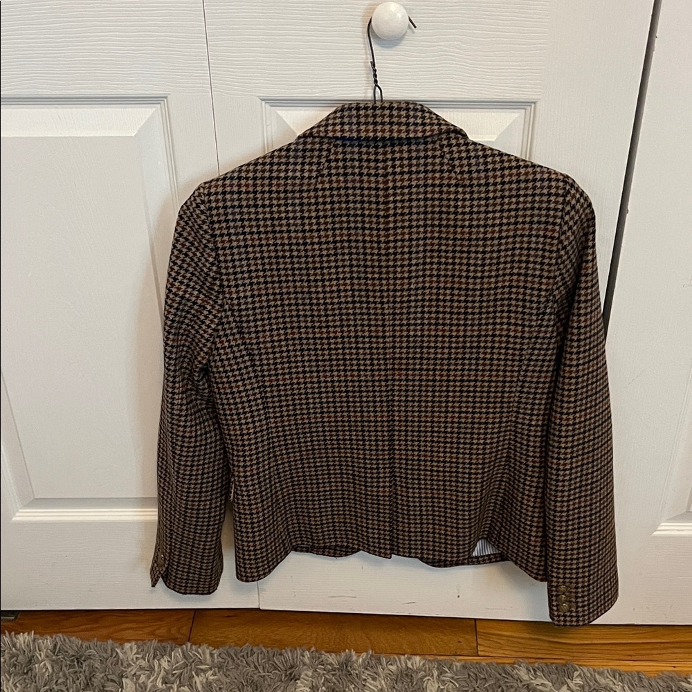 J Crew Size 6 Classic Brown Houndstooth Blazer - Picture 2 of 4
